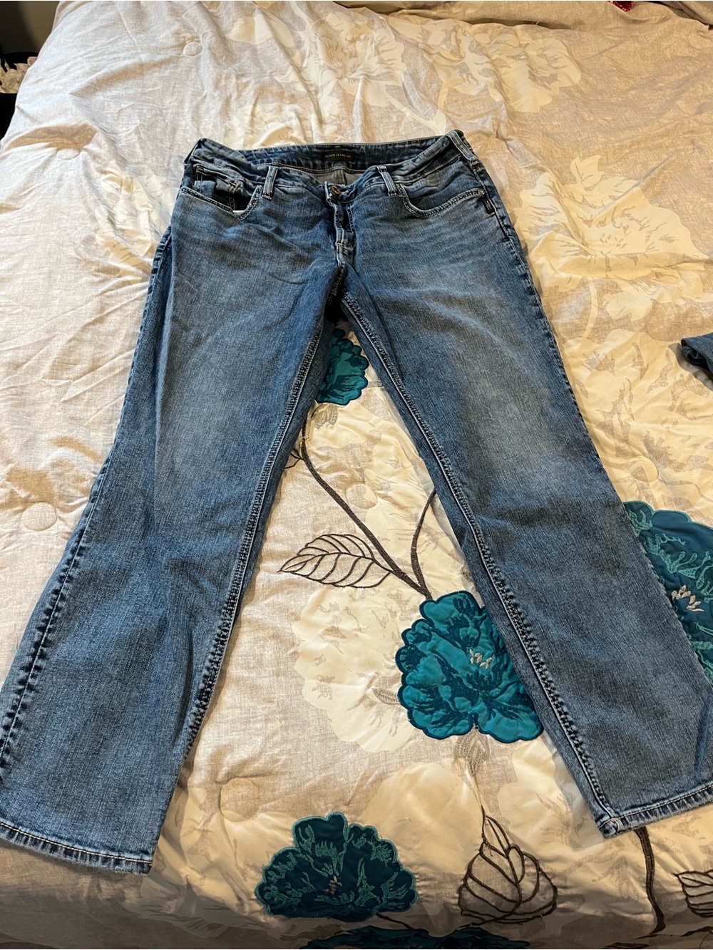 Silver Boyfriend Cut Jeans